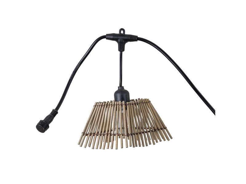  Guirlande de 10 lumières en bambou gris avec ampoule 500x14,5x9 cm (h)  - Conforama E