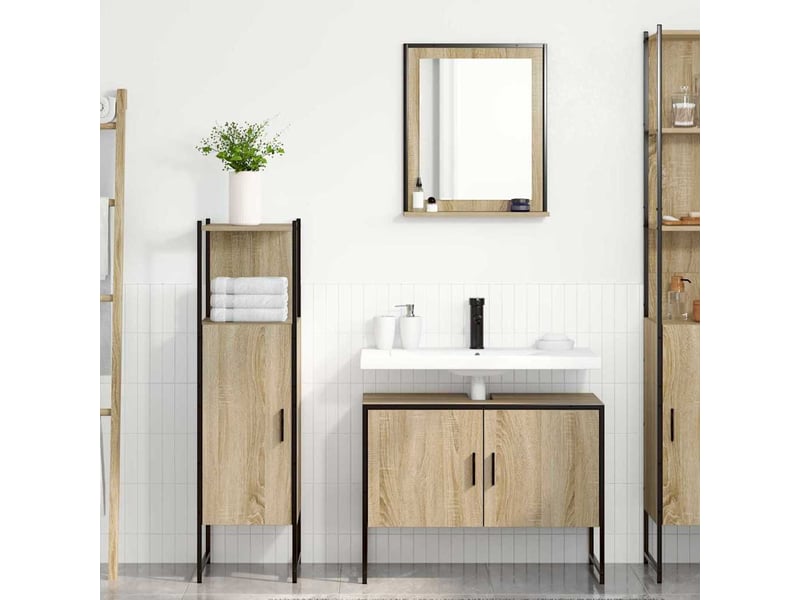  Ensemble de mobilier de salle de bain 3 pc marron cf64401  - Conforama B