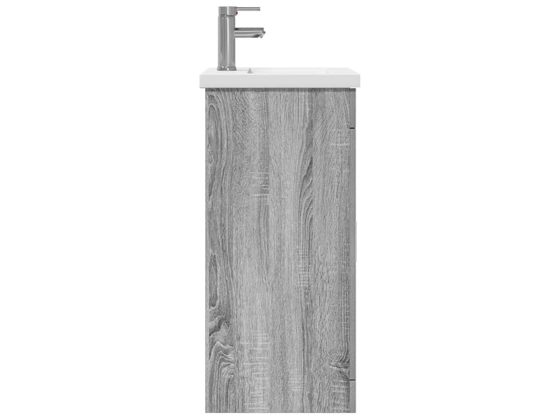 Meuble salle de bain avec évier, meuble de rangement sonoma gris shl3758 - Conforama E