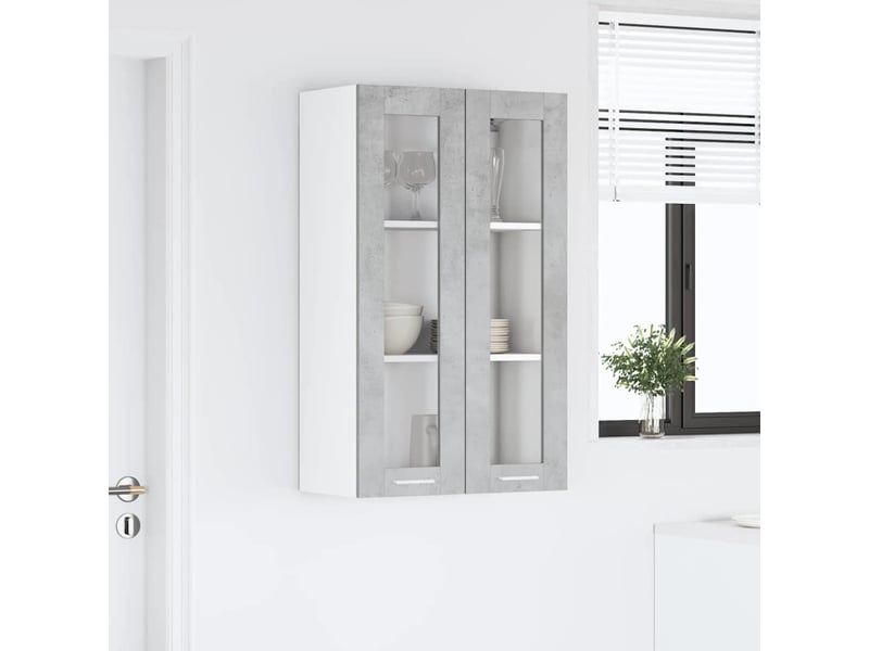 Meuble de rangement, armoire suspendue gris béton 60x31x100cm bois d'ingénierie shl8163 - Conforama D