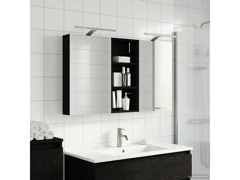  Ensemble de meubles de salle de bain 3 pcs 110x10.5x60.5 cm shl6689  - Conforama B