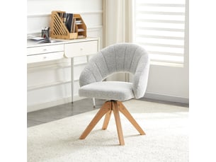 Lot de 2 chaises de salle à manger pivotantes en velours gris clair