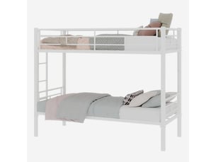 Lit superposé jumeaux 90x200 cm en métal renforcé convertible garde-corps et échelles sans sommier
