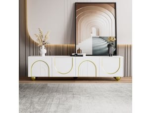 Meuble tv coloris blanc 170 cm <strong>MERAX</strong>  <strong>meuble tv blanc</strong>