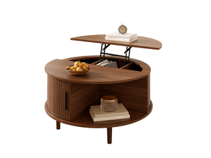 Table basse rond(e) coloris bois foncé <strong>MAISENTIEL</strong> <strong></strong> - 80 cmx80 cm