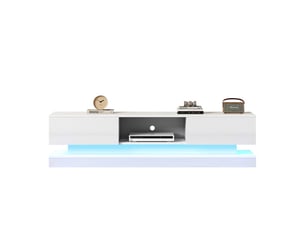 Meuble tv coloris blanc 160 cm <strong>MERAX</strong>  <strong>meuble tv blanc</strong>