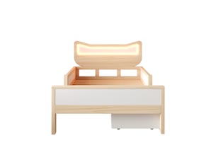 Lit avec rangement 90x190 cm <strong>KORFEE</strong>  <strong></strong> coloris bicolore