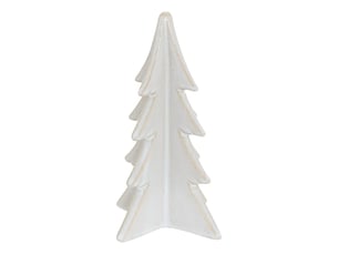 Sapin de noël décoratif en céramique blanc h. 14 cm