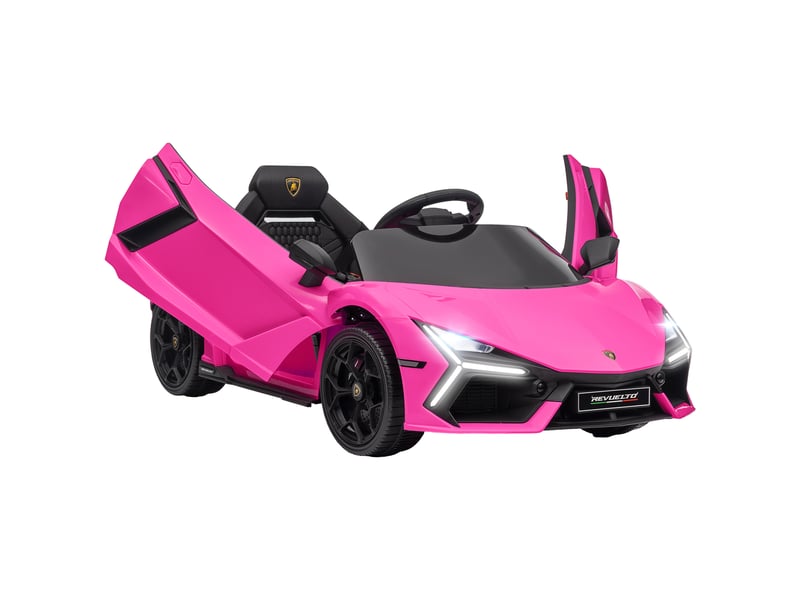  Voiture électrique pour enfants de 3 à 5 ans, conduite souple, télécommandée, avec klaxon, en plastique et métal, rose  - Conforama A