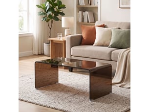 Table basse arrondi(e) coloris marron <strong></strong> <strong></strong> - 45 cmx80 cm