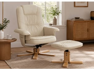 Fauteuil relax manuel   Simili beige