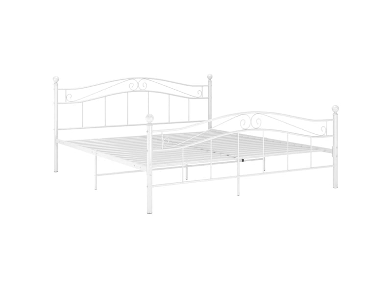  Lit double- lit adulte -  cadre de lit blanc métal 200x200 cm  - Conforama A