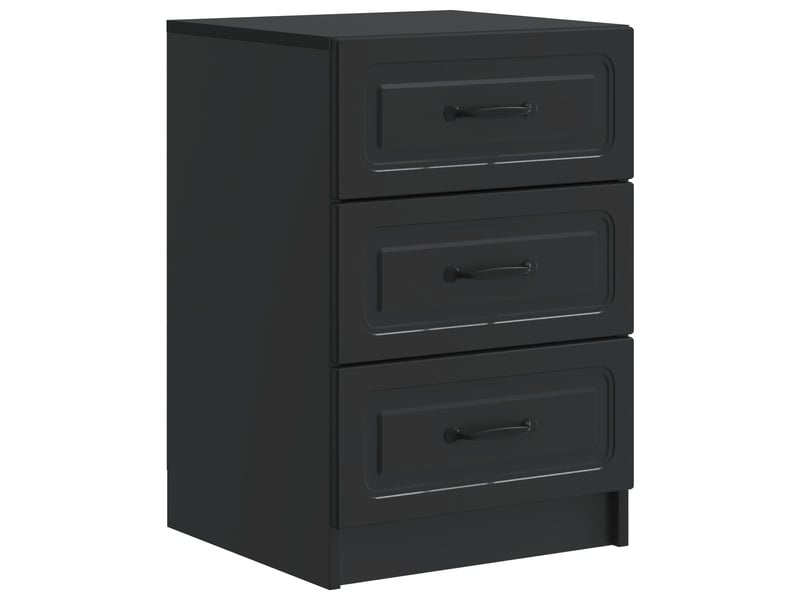  Table de chevet - cabinet de chevet - table de nuit noir 43 x 41 x 63,5 cm bois d'ingénierie  - Conforama A