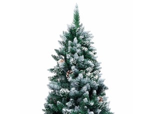 Sapin de noël, arbre de noël avec pommes de pin et neige blanche 240 cm