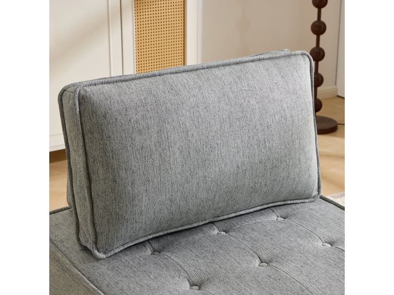  Fauteuil modulable gris clair design contemporain compact pour salon chambre  - Conforama E
