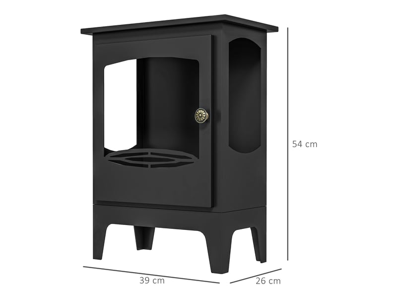 Cheminée à l'éthanol sur pieds style contemporain avec réservoir 1,2lenviron couverture 25 m² noir 39 x 26 x 54 cm  - Conforama C