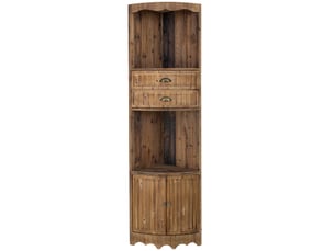 Étagère d'angle en bois marron 40x40x185 cm h