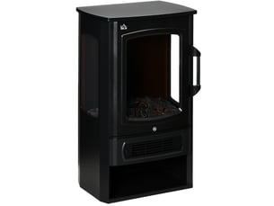 Poêle électrique led 44,5 x 32 x 74 cm noir en acier, chauffage intérieur à deux niveaux de 1000 w et 2000 w