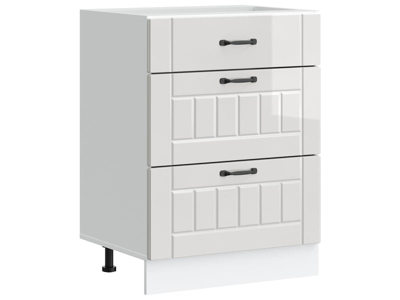 Meuble de rangement, meuble bas de cuisine bois d'ingénierie blanc brillant shl902 - Conforama A