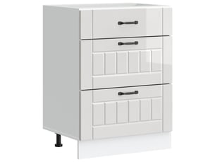 Meuble de rangement, meuble bas de cuisine bois d'ingénierie blanc brillant shl902