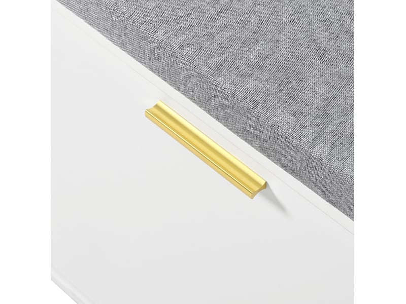 Vestiaire d’entrée 150x36x180 cm – blanc – miroir, penderie, banc et meuble à chaussures basculant - Conforama E