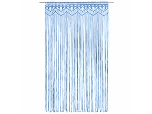 Rideau en macramé, rideau de porte bleu 140x240 cm coton cf43866