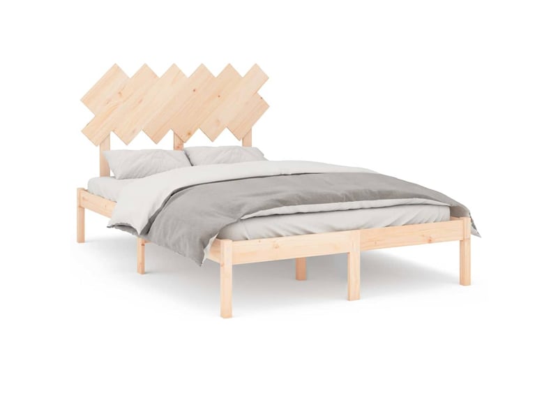  Lit double- lit adulte -  cadre de lit sans matelas 120x200 cm bois massif  - Conforama A