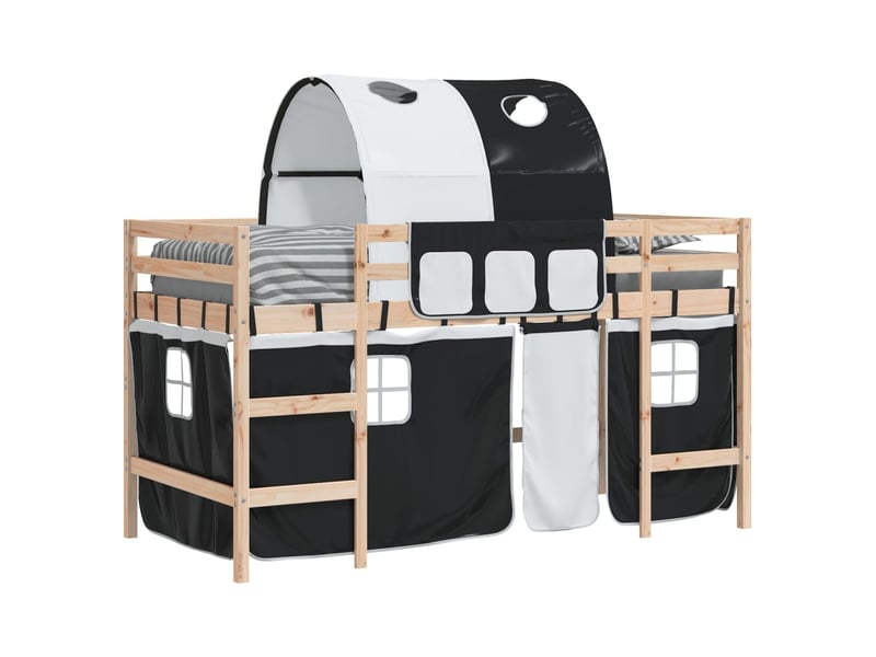 Lit mezzanine enfants - lit jeune avec tunnel sans matelas 80x200 cm  - Conforama D