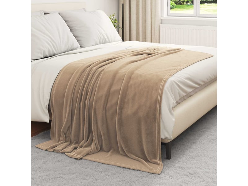  Couverture jetée de canapé 6 pcs camel 150x200 cm 4.68 kg polaire  - Conforama C
