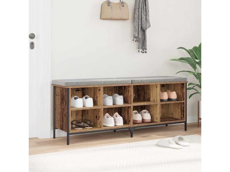  Banc à chaussures, meuble à chaussures 131x35x50 cm bois d'ingénierie et fer shl2530  - Conforama D