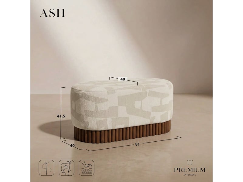  Banc en tissu texturé à motifs moutarde ash CPF3TTMMT - Conforama D