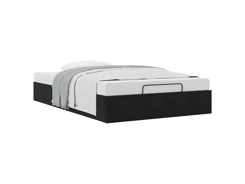  Lit double- lit adulte -  cadre de lit ottoman sans matelas noir 120x190 cm velours  - Conforama D