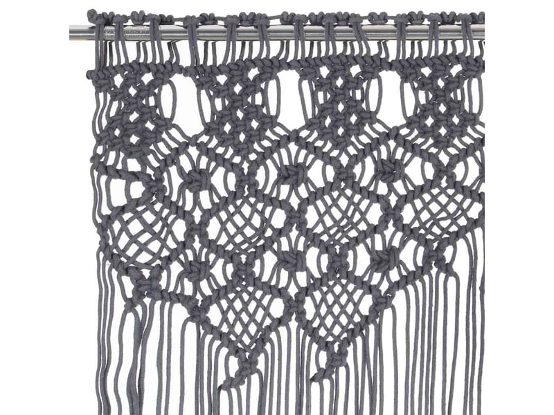  Rideau en macramé, rideau de porte anthracite 140x240 cm coton cf43859  - Conforama C