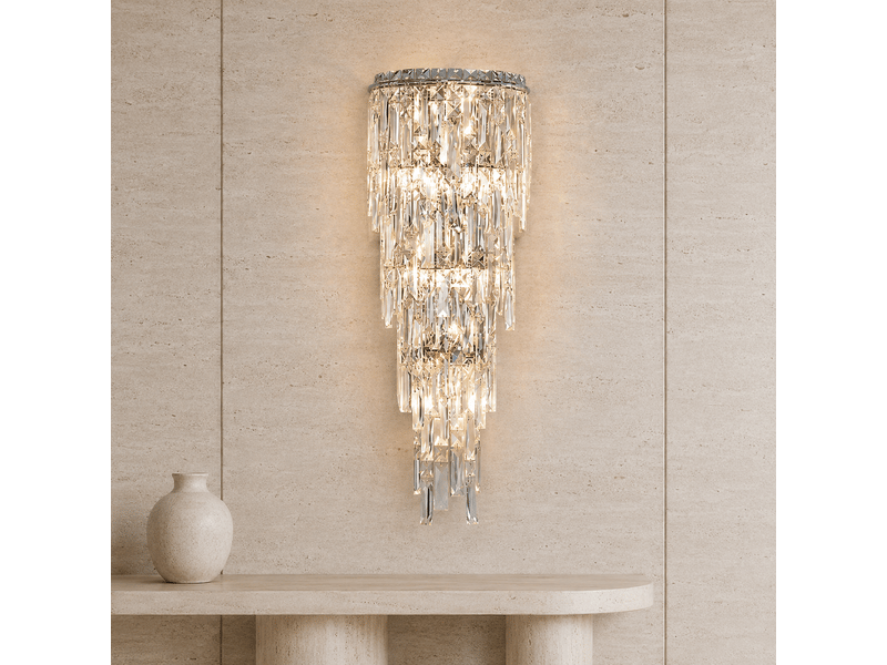  Applique murale en cristal tour argentée b – éclairage 3 couleurs ASLED-520 - Conforama C