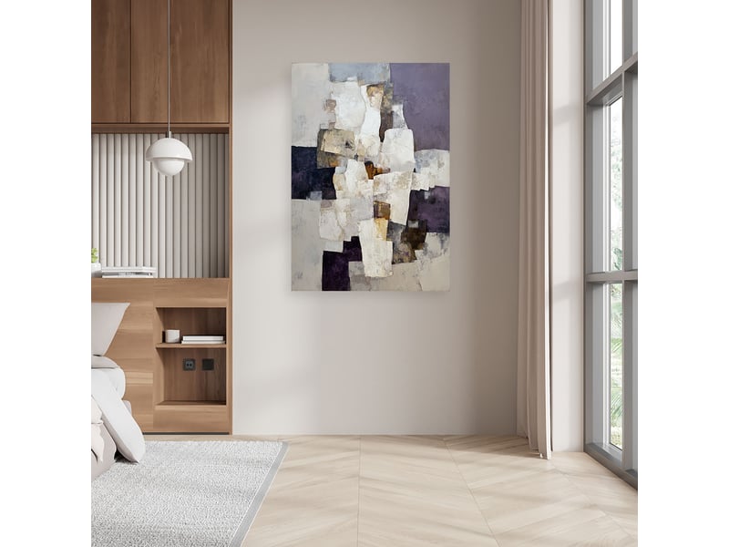 Tabelau sur toile, abstrait en beige et bleu 40x60 1312613297 - Conforama B