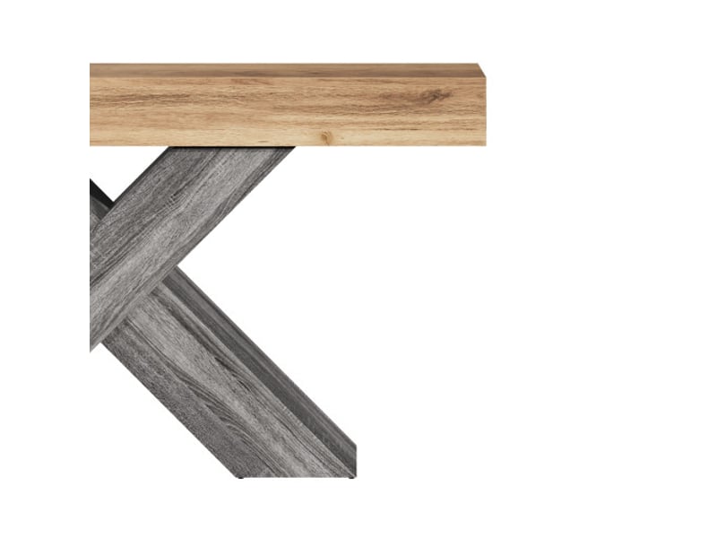 Console étroite à pieds en x – look bois, table d’appoint en panneau de particules, idéale pour couloir et salon - Conforama D