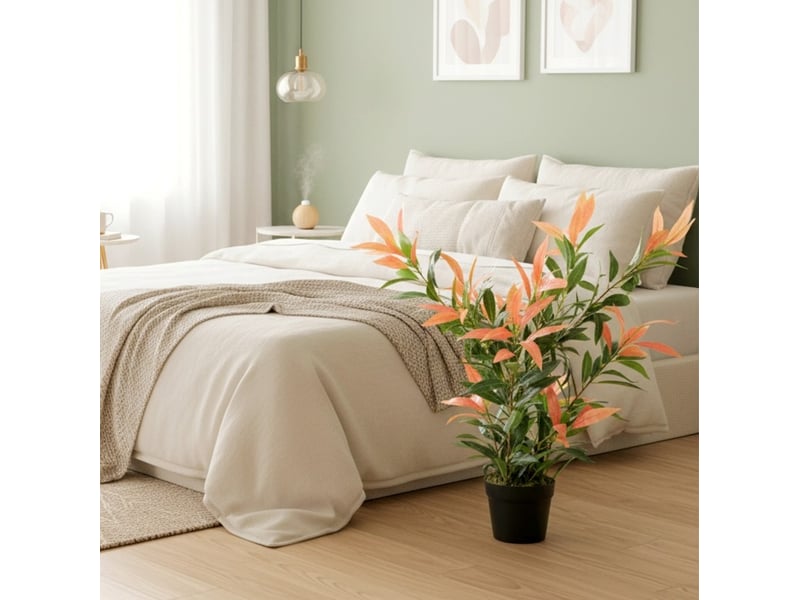  Plante artificielle 45x45x90 cm 300 feuilles branches ajustables rouge et vert  - Conforama B
