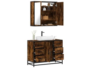 Ensemble de meubles de salle de bain 2 pcs chêne fumé cf63583