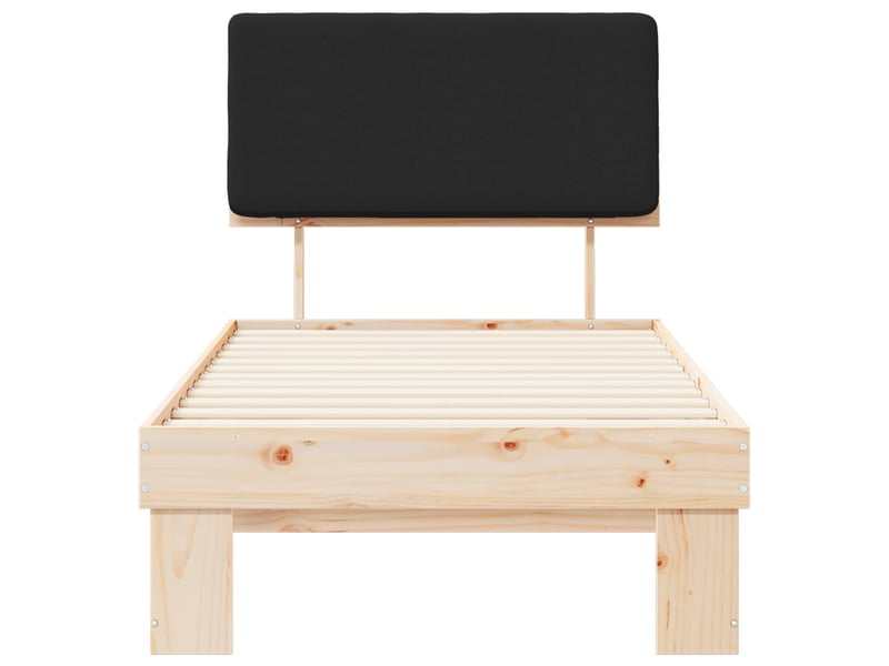  Lit simple- lit adulte -  cadre de lit avec tête de lit rembourrée noir 100 x 200 cm  - Conforama D