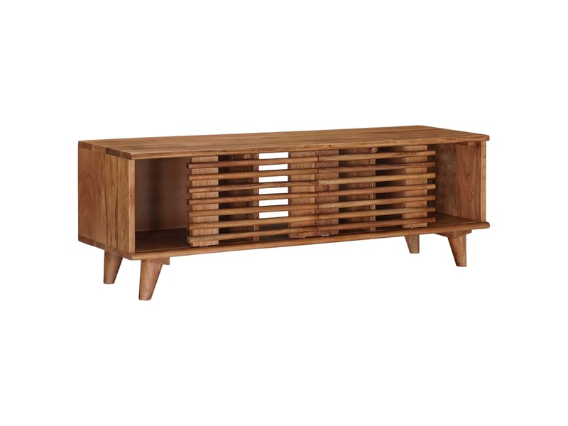  Meuble tv - banc tv - meuble de rangement avec stockage avec porte naturel 105 x 30 x 35 cm  - Conforama D