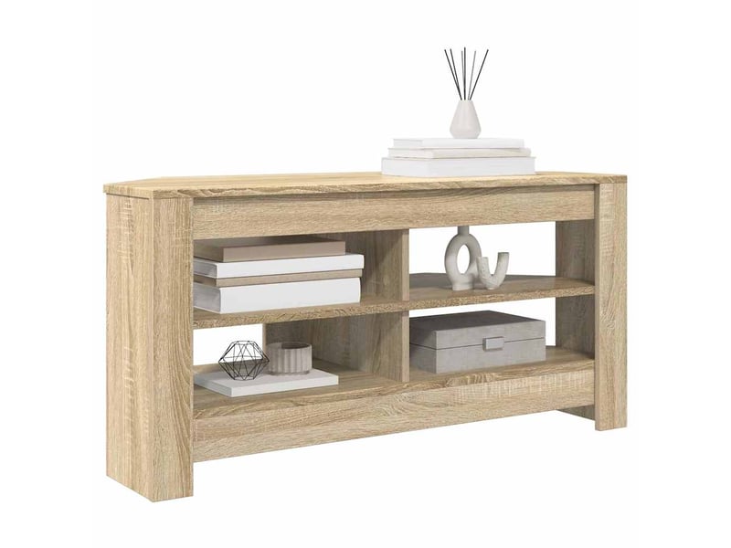  Meuble tv d'angle moderne 102x41x50 cm chêne sonoma bois d'ingénierie  - Conforama C