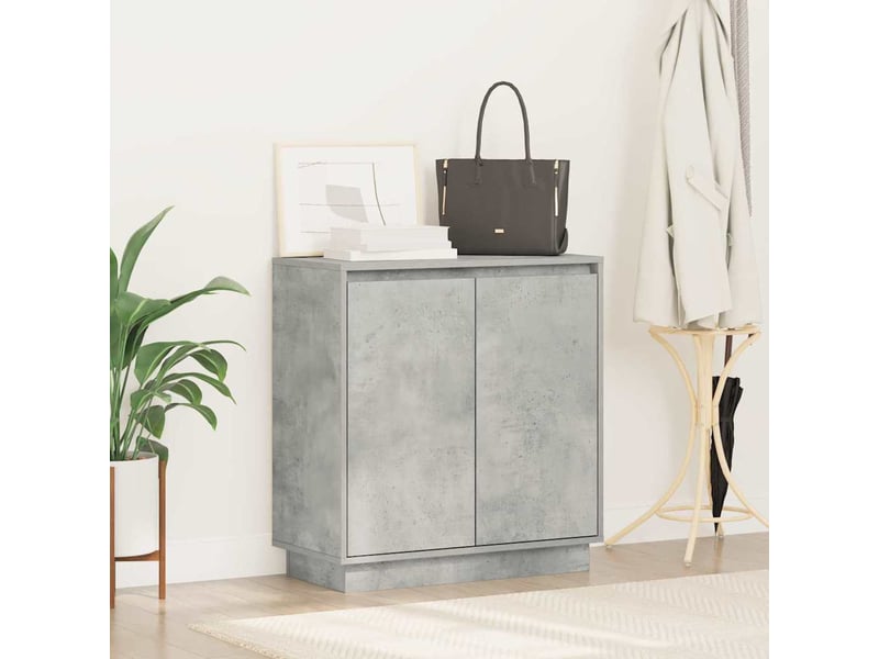  Buffet - bahut - meuble de rangement led gris béton 71 x 34,5 x 75 cm bois d'ingénierie  - Conforama E