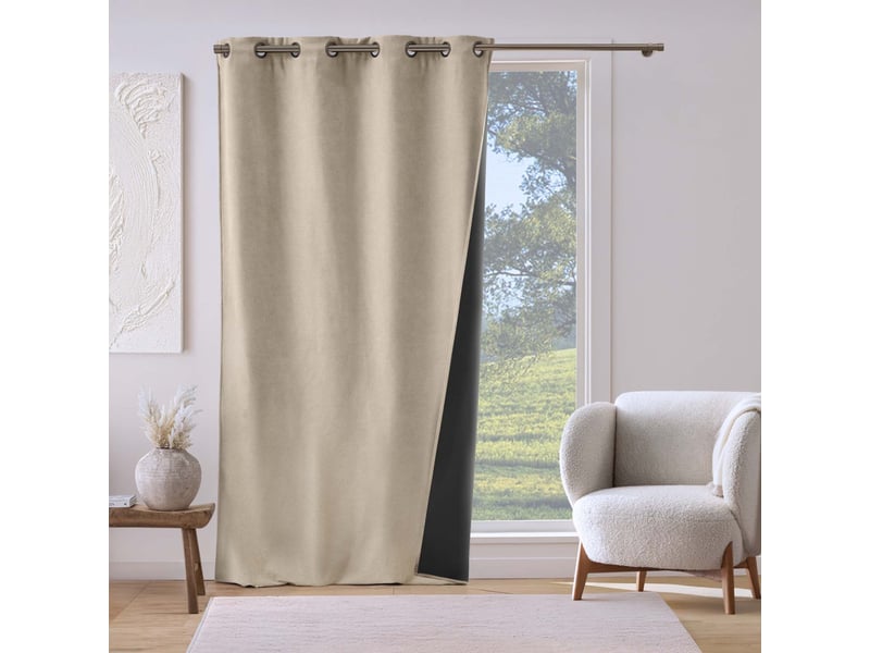  Rideau isolant thermique spleen 140x260cm sable  - Conforama E