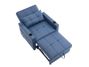 Fauteuil convertible  <strong>MIVRAY </strong> Tissu bleu