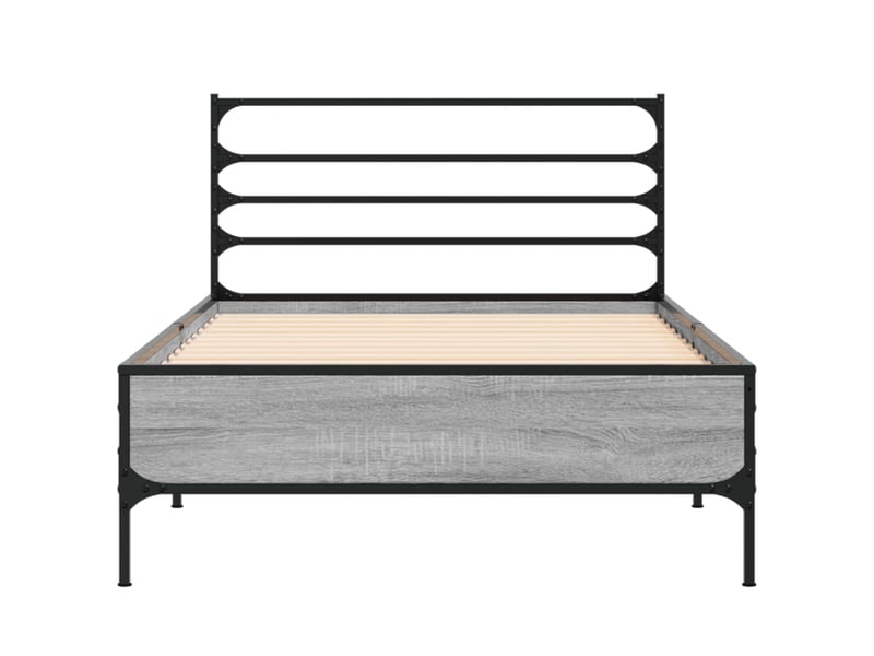 Lit simple- lit adulte - cadre de lit sonoma gris 80 x 200 cm bois d'ingénierie - Conforama C