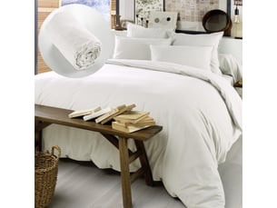Pack housse de couette 240x220 cm chaude en flanelle + 2 taies + drap housse 140x190 candice blanc