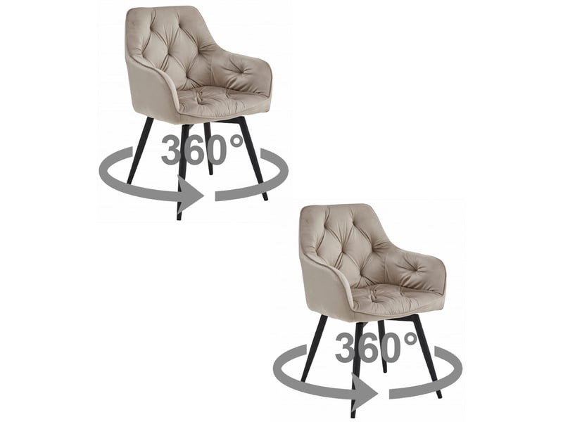Family chaise - velours beige foncépieds noirs x 2  - Conforama A