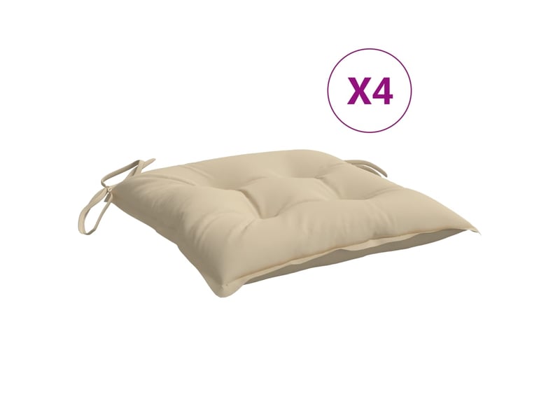  Lot de 4 coussins de palette, coussins de canapé beige 50x50x7 cm tissu oxford cf59729  - Conforama B
