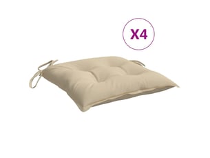 Lot de 4 coussins de palette, coussins de canapé beige 50x50x7 cm tissu oxford cf59729