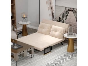 Fauteuil convertible <strong>FLORAGRACE</strong> Polyester beige